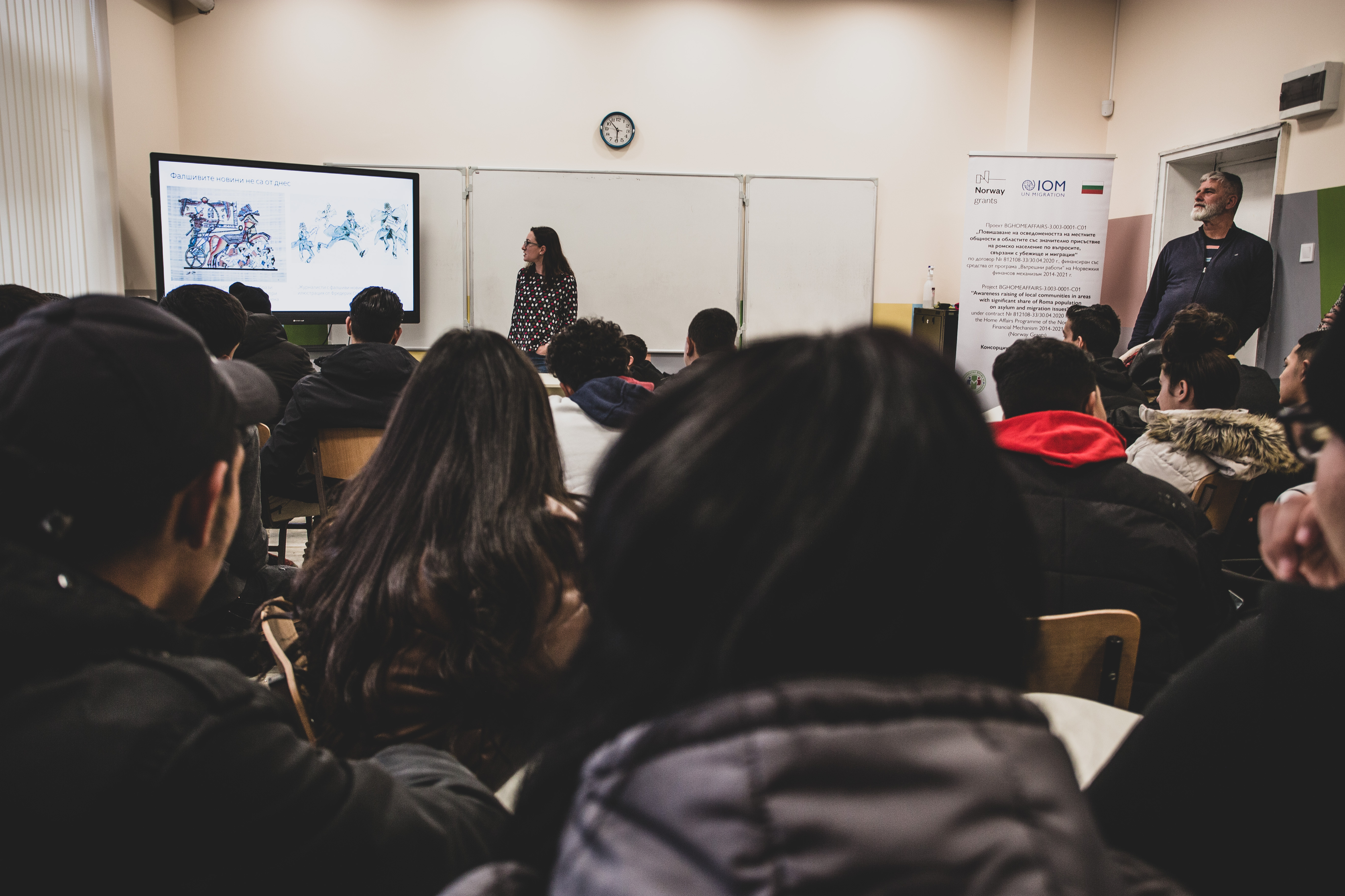 presentation in front a school audience